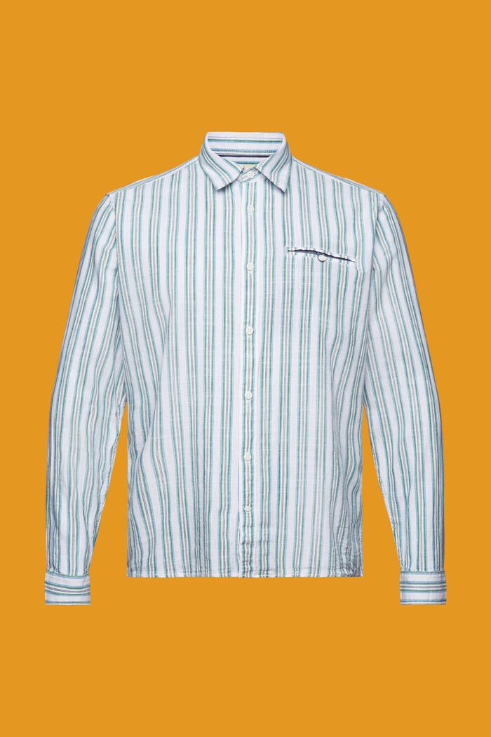 Camicia a righe in cotone, WHITE, detail image number 6