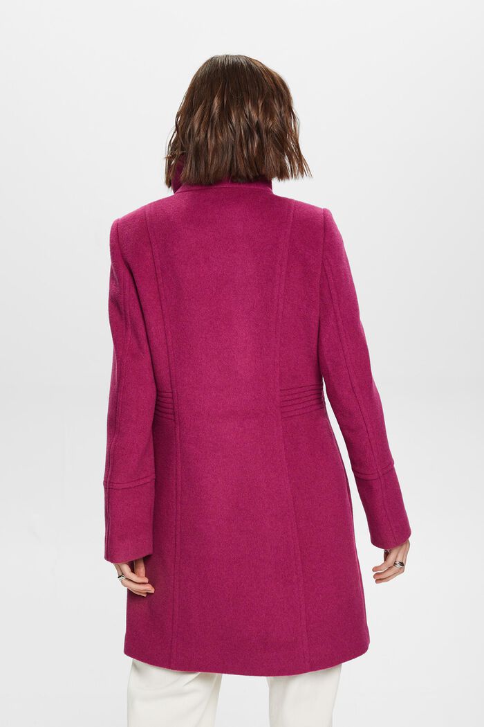 In materiale riciclato: Cappotto con lana, DARK PINK, detail image number 3