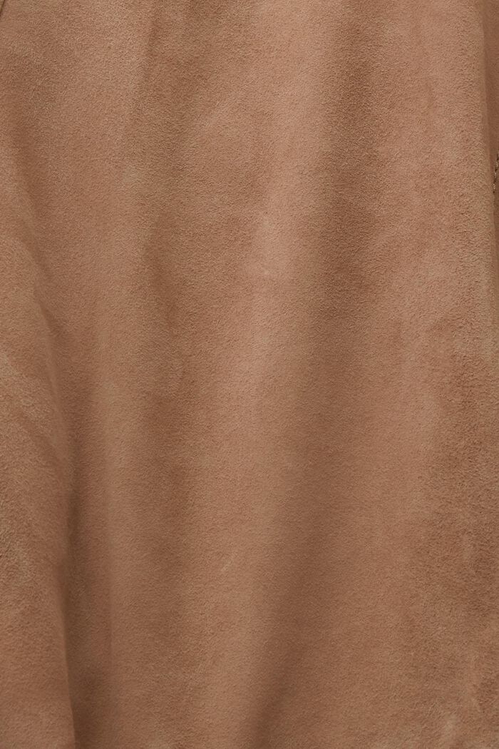 Giacca in pelle scamosciata, TAUPE, detail image number 4