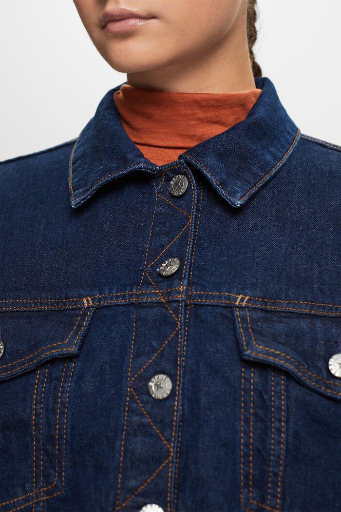 Giacca trucker in jeans premium, BLUE RINSE, detail image number 2