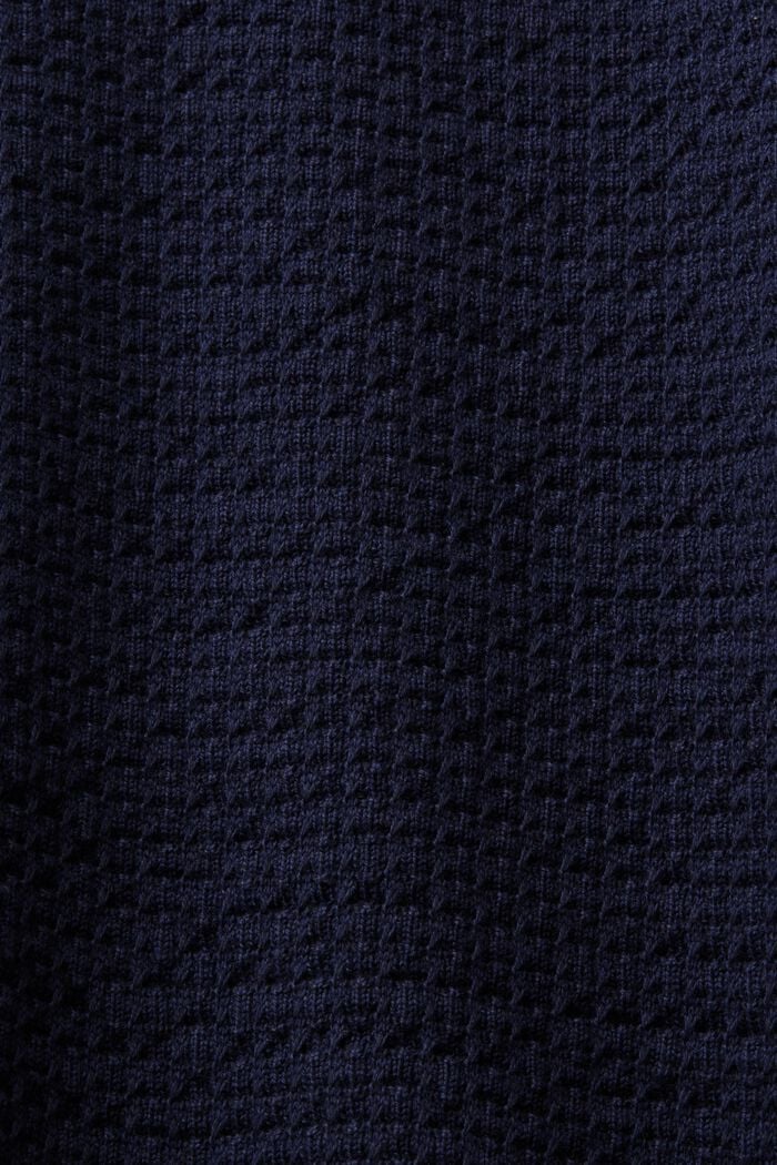 Pullover strutturato con scollo rotondo, NAVY BLUE, detail image number 5