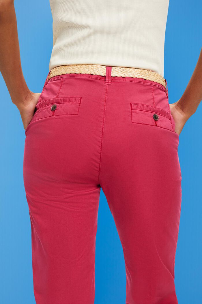 Pantaloni chino stretch leggeri con cintura, DARK PINK, detail image number 2