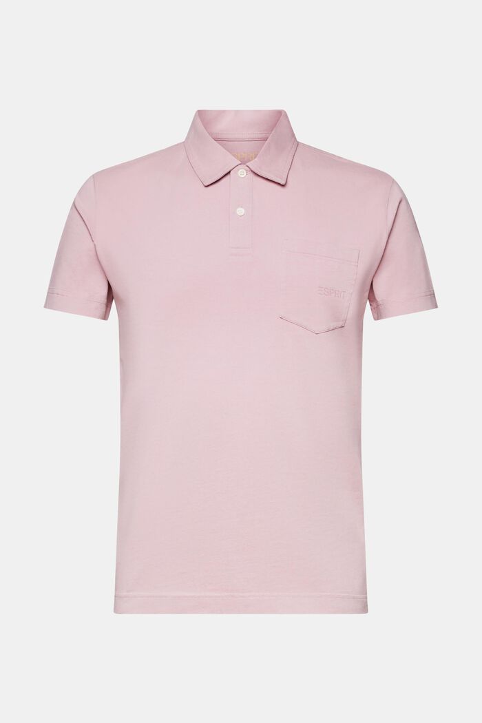 Polo in cotone con logo, MAUVE, detail image number 5