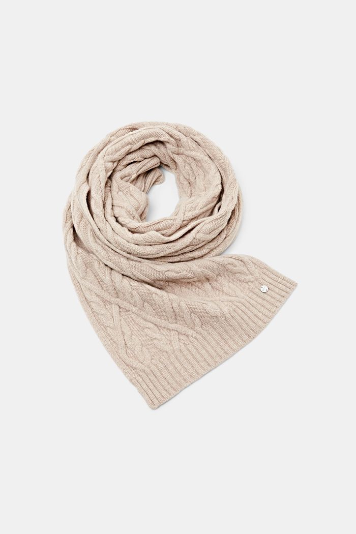 Set regalo con berretto e sciarpa in misto lana, BEIGE, detail image number 1