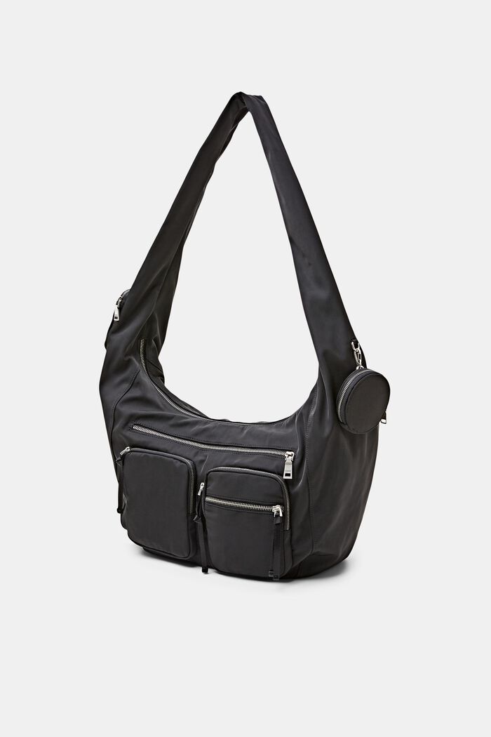 Borsa a tracolla in nylon, BLACK, detail image number 2