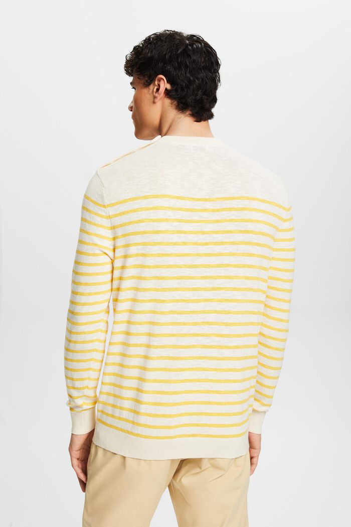 Pullover a righe in cotone e lino, SUNFLOWER YELLOW, detail image number 2