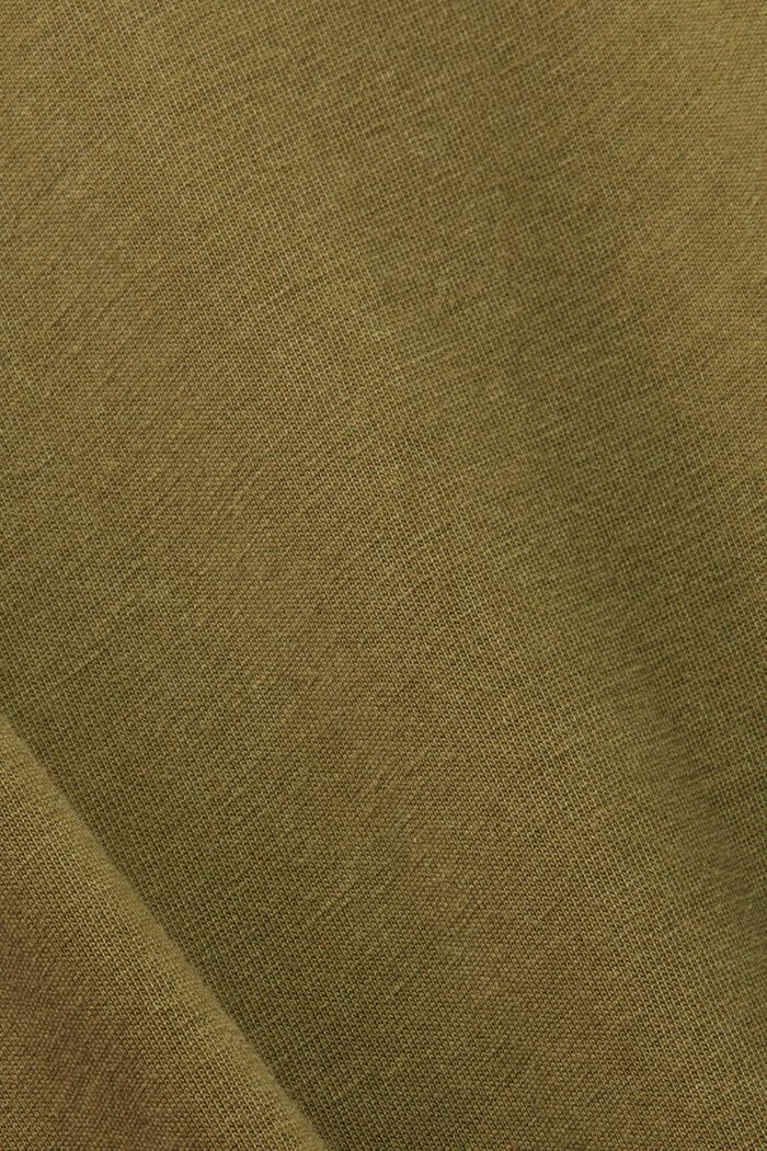 T-shirt in jersey tinta in capo, 100% cotone, OLIVE, detail image number 4