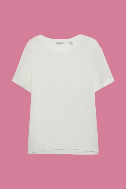 CURVY T-shirt in misto cotone e lino