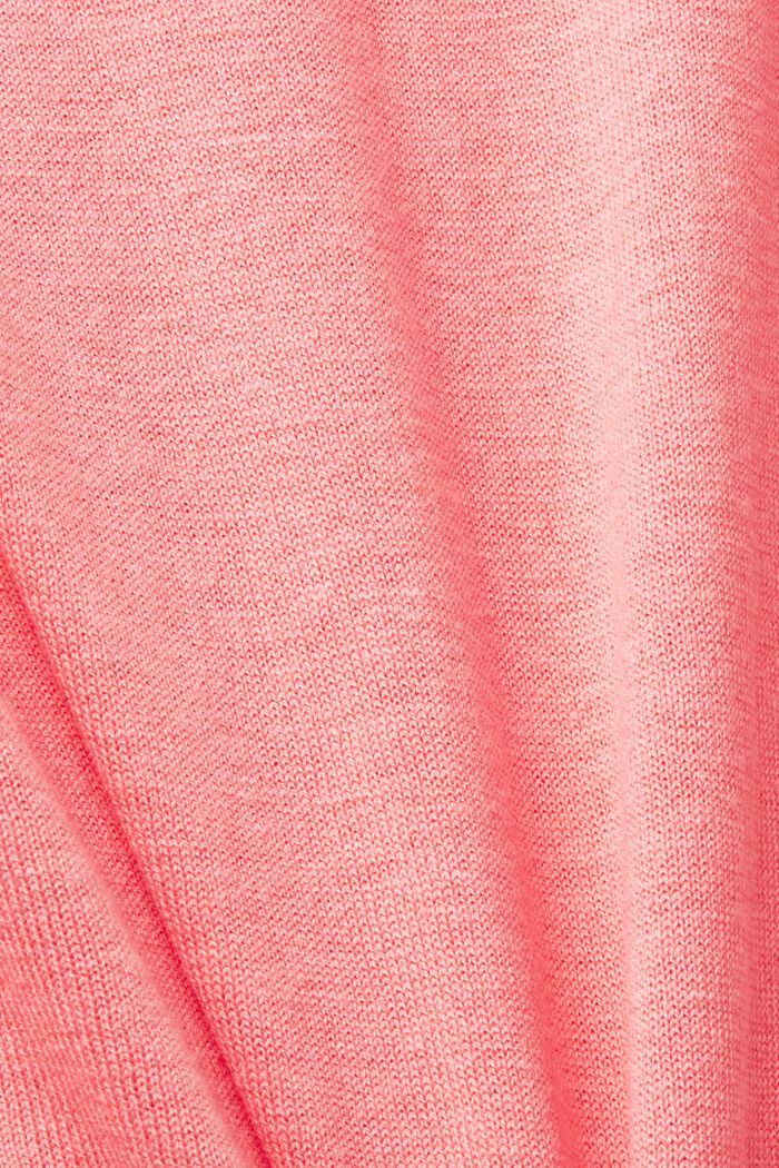 Felpa a maniche cropped con lino, PINK, detail image number 4