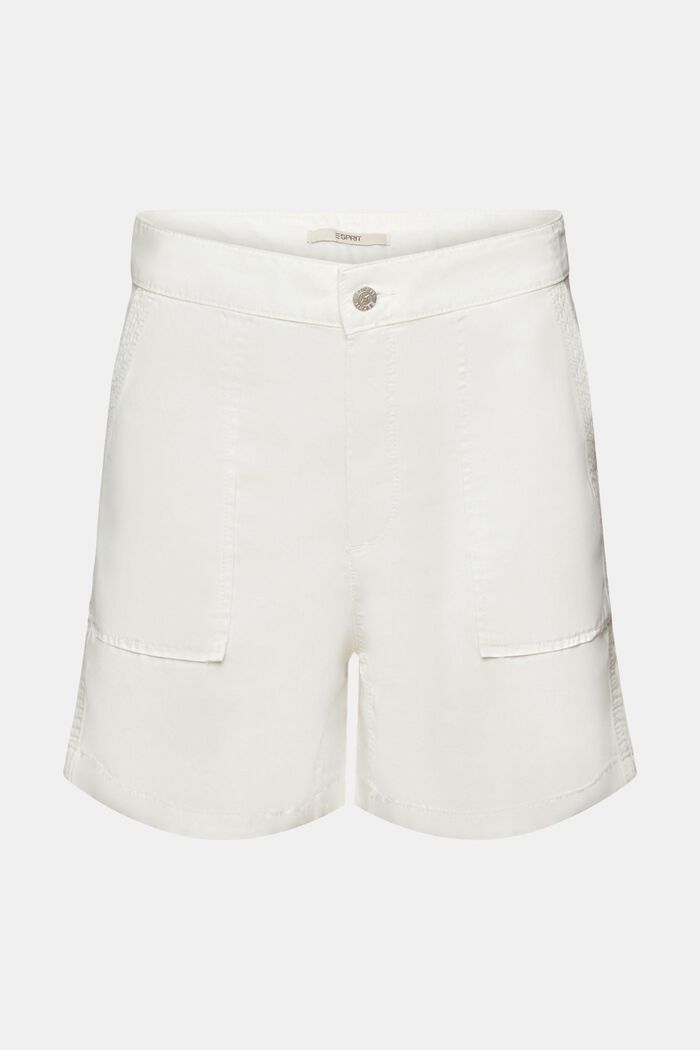 Shorts in twill, misto cotone, WHITE, detail image number 6