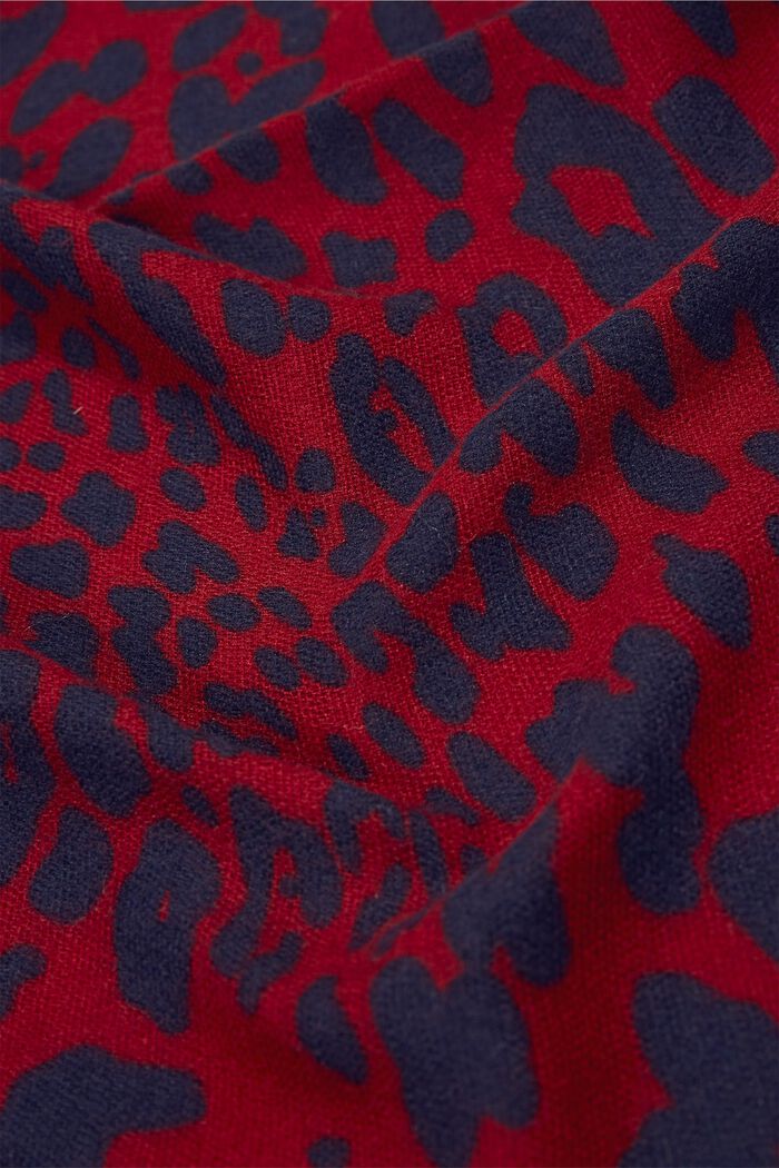 In materiale riciclato: foulard leopardato, DARK RED, detail image number 1