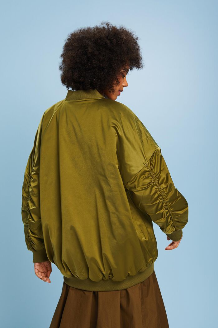 Giacca bomber in raso, OLIVE, detail image number 3