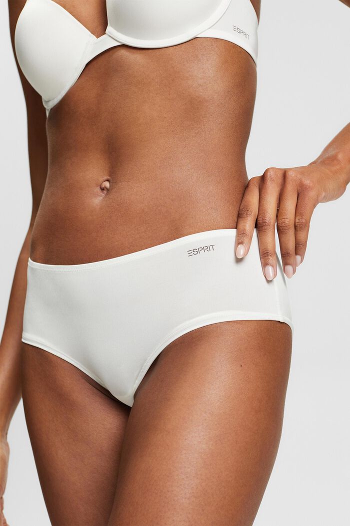 Culotte in microfibra con logo, OFF WHITE, detail image number 2