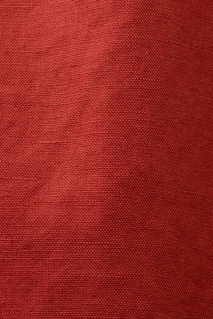 Pantaloncini con cintura da annodare, misto cotone e lino, TERRACOTTA, detail image number 6