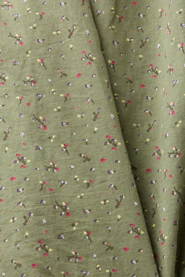 Camicetta senza maniche in misto lino con stampa floreale, LIGHT KHAKI, detail image number 4