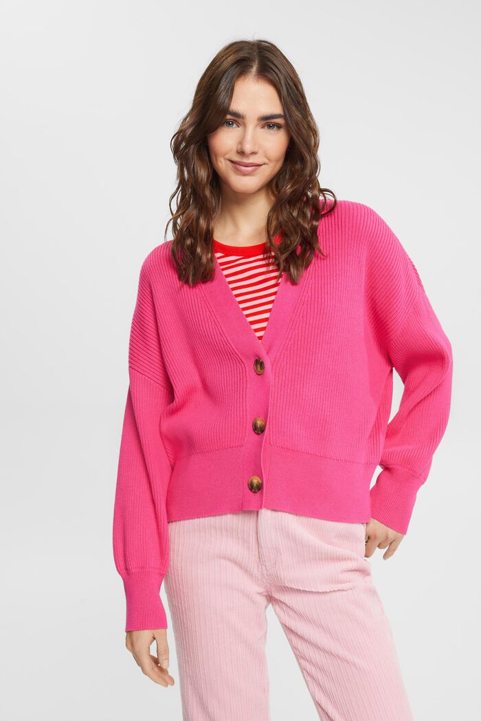 Cardigan in maglia, PINK FUCHSIA, detail image number 0