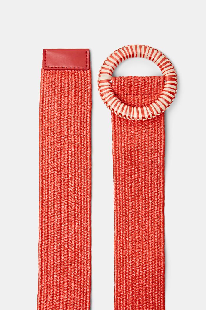 Cintura con fibbia a blocco di colore, ORANGE RED, detail image number 1
