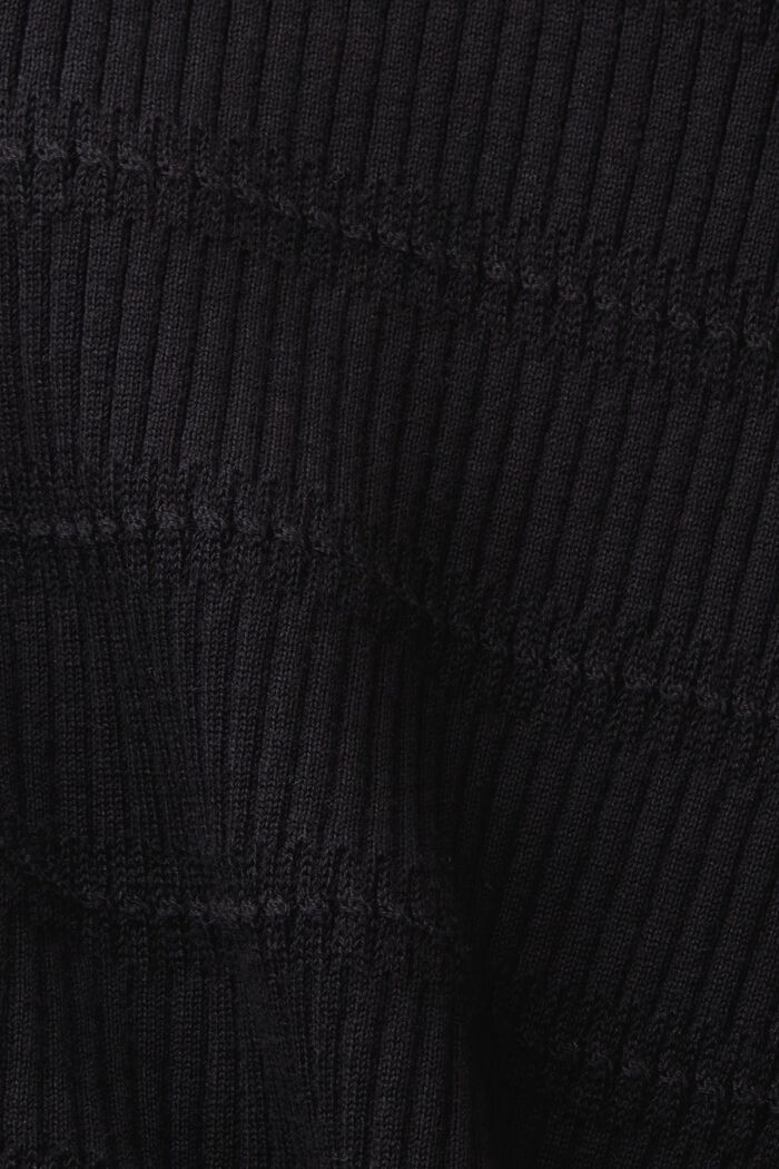 Pullover a maglia a maniche corte, BLACK, detail image number 4