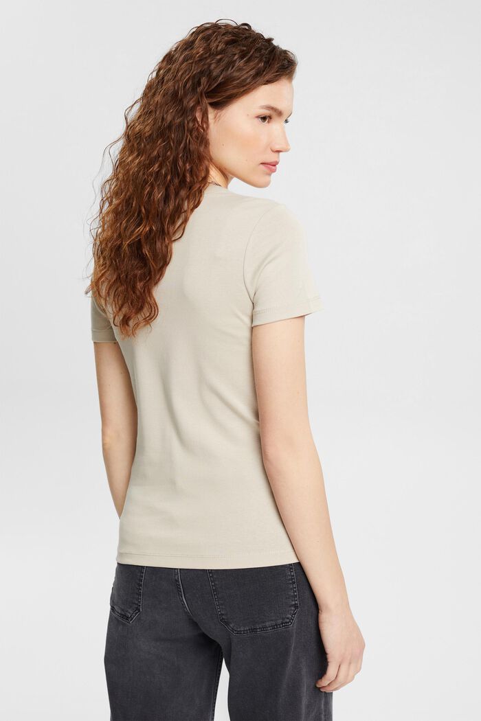 T-shirt di cotone, LIGHT TAUPE, detail image number 3