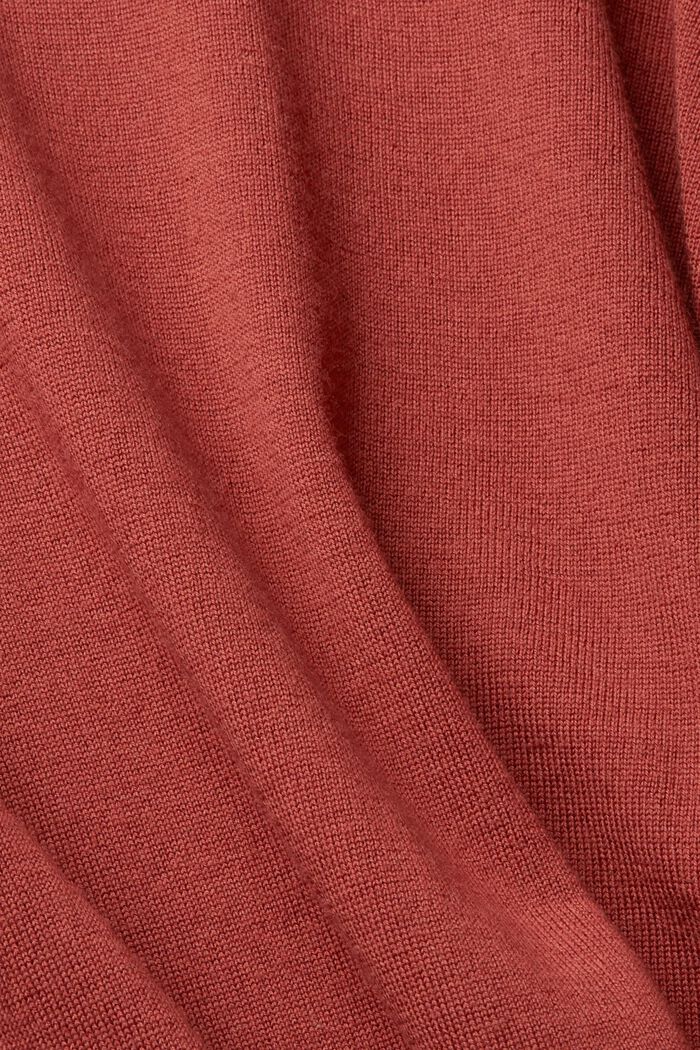Pullover in lana lavorato a maglia, TERRACOTTA, detail image number 1
