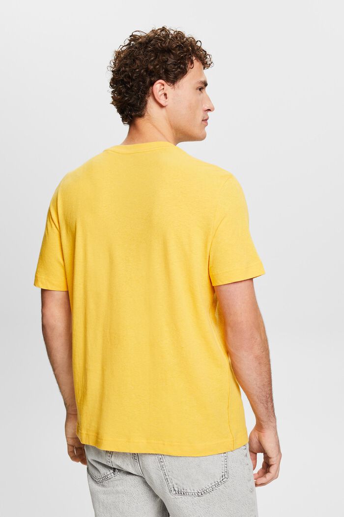 T-shirt in cotone e lino, SUNFLOWER YELLOW, detail image number 2
