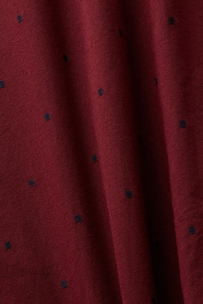 Camicia slim fit in cotone ricamato, GARNET RED, detail image number 5