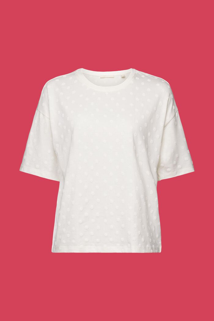 T-shirt con stampa tono su tono, 100% cotone, OFF WHITE, detail image number 6