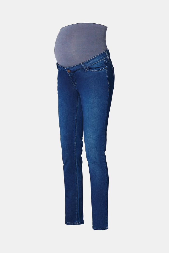 Jeans elasticizzati con fascia premaman, DARK WASHED BLUE, detail image number 5