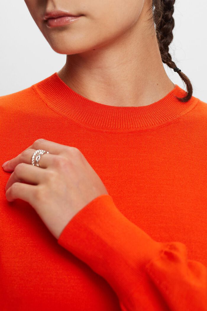 Pullover girocollo a righe, BRIGHT ORANGE, detail image number 2