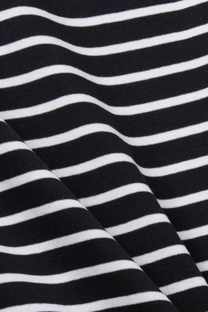 Top in jersey di cotone con bordo smerlato, BLACK, detail image number 6