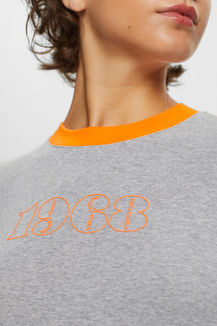 T-shirt in jersey di cotone con logo, LIGHT GREY, detail image number 2
