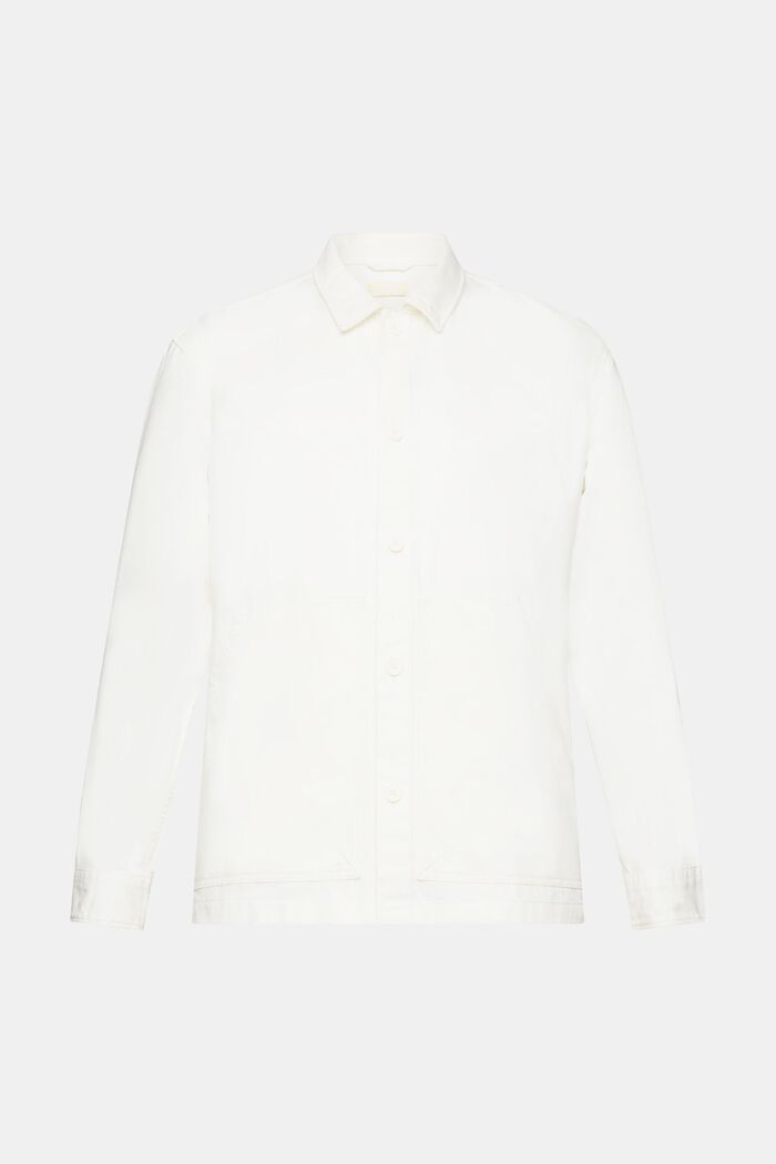 Overshirt in cotone biologico, OFF WHITE, detail image number 7