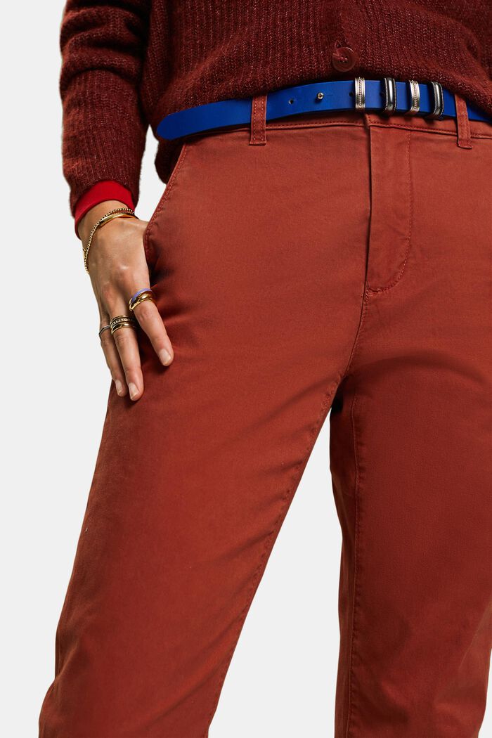 Pantaloni chino basic, RUST BROWN, detail image number 1