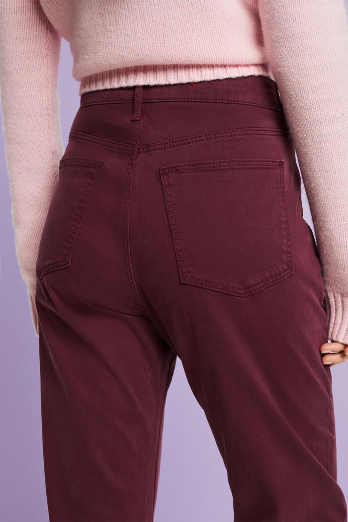 Pantaloni slim fit in twill, BORDEAUX RED, detail image number 4
