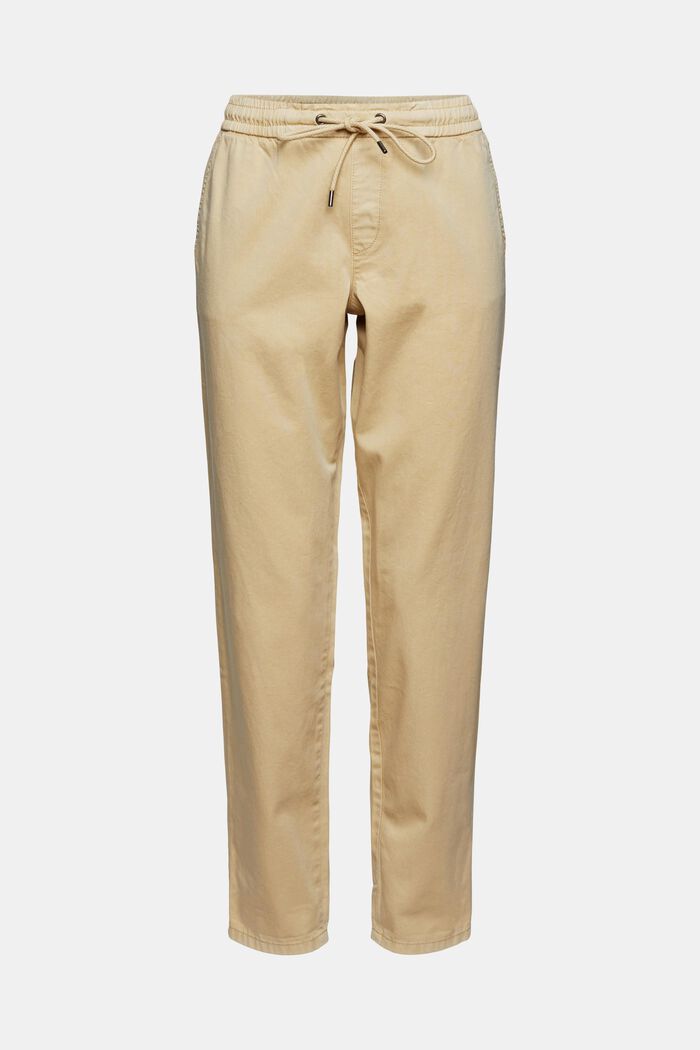 Pantaloni con coulisse e cordoncino in cotone Pima, SAND, detail image number 2