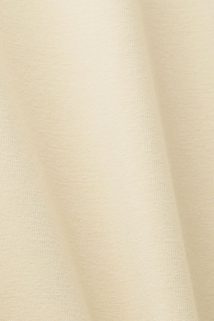 T-shirt in jersey di cotone con logo, BEIGE, detail image number 5