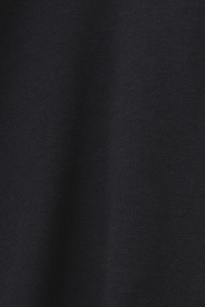 T-shirt girocollo in jersey di cotone Pima, BLACK, detail image number 5
