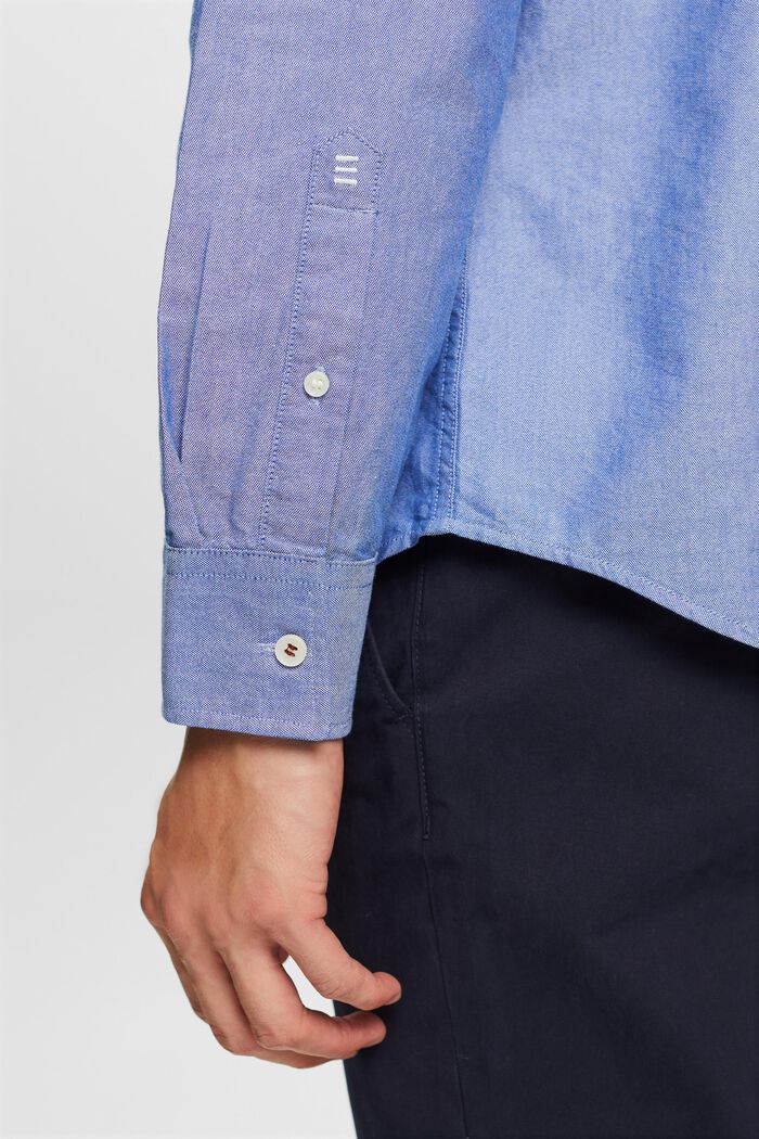 Camicia in popeline di cotone con colletto button down, BRIGHT BLUE, detail image number 2