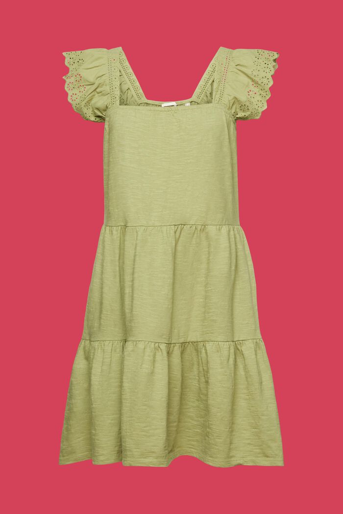 Abito in jersey con maniche in pizzo ricamate, PISTACHIO GREEN, detail image number 6
