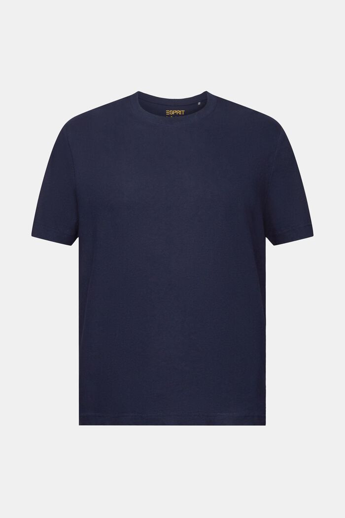 T-shirt in cotone e lino, NAVY, detail image number 6