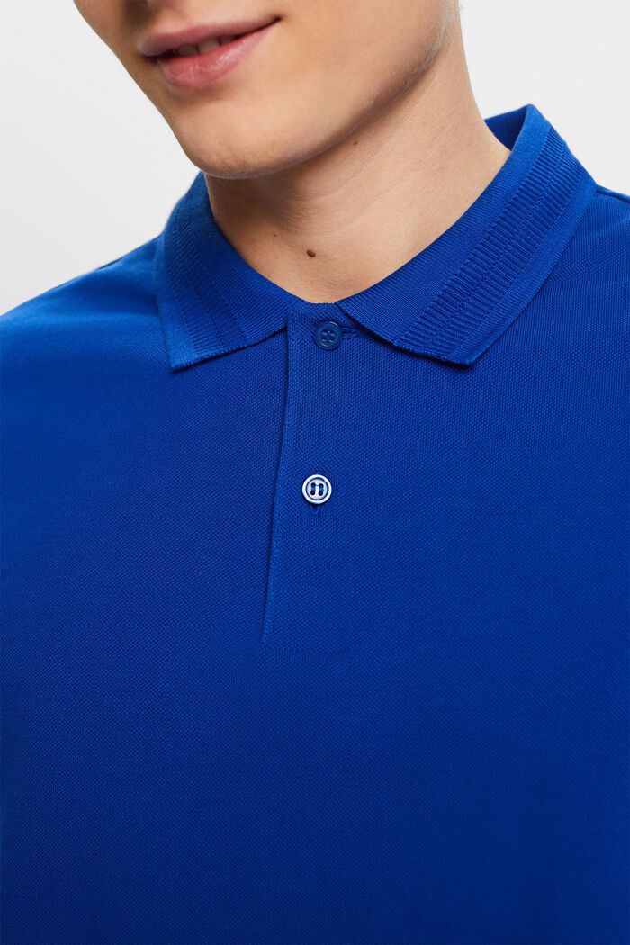 Polo in cotone piqué, BRIGHT BLUE, detail image number 2