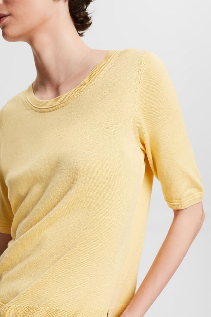 Pullover a manica corta, misto cotone biologico, DUSTY YELLOW, detail image number 3