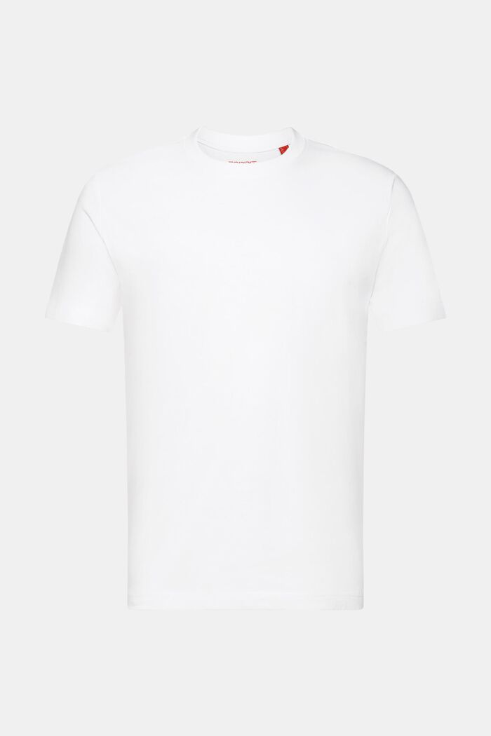 T-shirt girocollo in jersey di cotone Pima, WHITE, detail image number 7