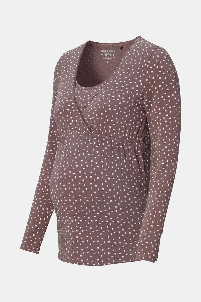 Maglia da pigiama con funzione da allattamento in jersey, cotone biologico, TAUPE, detail image number 5