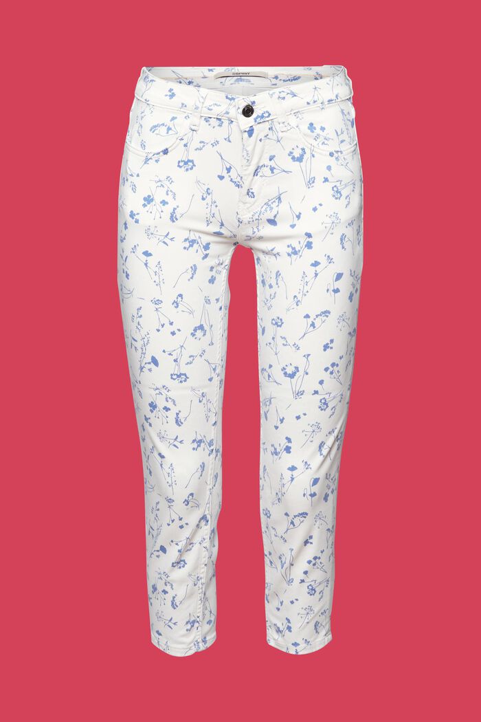 Pantaloni slim cropped stampati, NAVY, detail image number 7