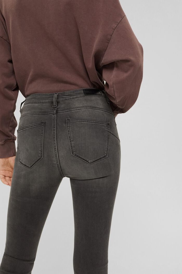 Jeans modellanti a vita alta, GREY DARK WASHED, overview