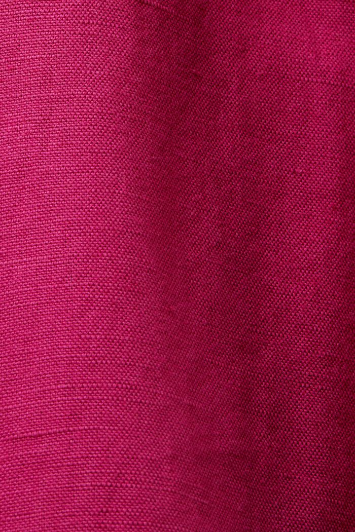 Culotte in lino e cotone con cintura, DARK PINK, detail image number 6