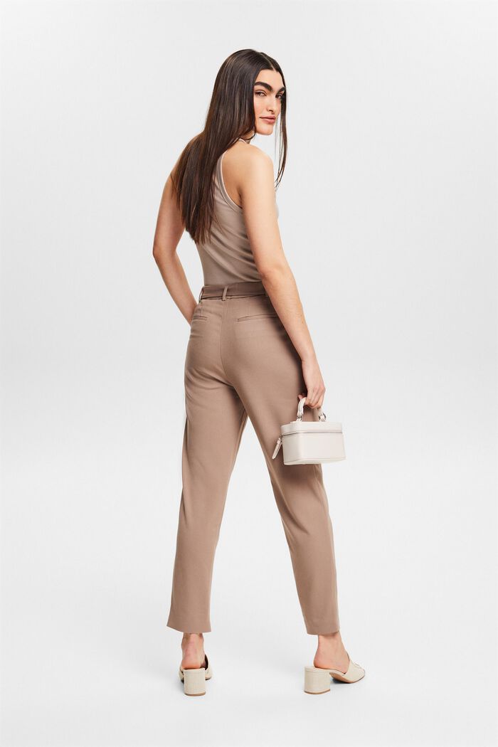Pantaloni chino a vita alta con cintura, TAUPE, detail image number 2
