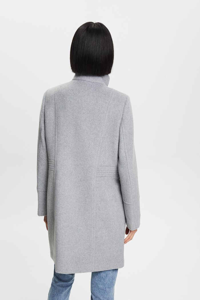 In materiale riciclato: Cappotto con lana, LIGHT GREY, detail image number 4