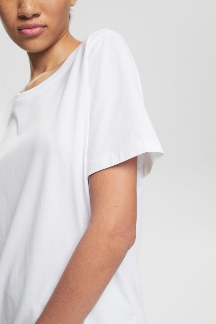 Maglia basic in 100% cotone biologico, WHITE, detail image number 0